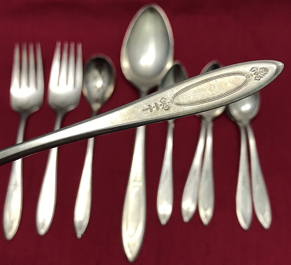 10 Pc 1917 ADAM Silverplated Mixed FLATWARE Community Plate