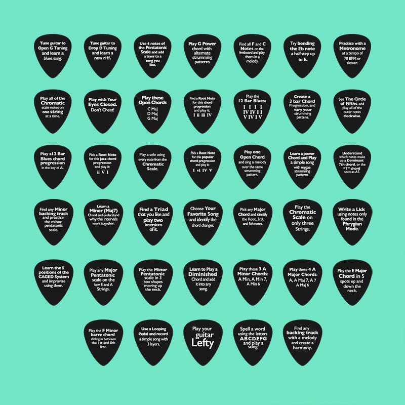 Creative Guitar Practice Picks (40 Piece Gift Set)