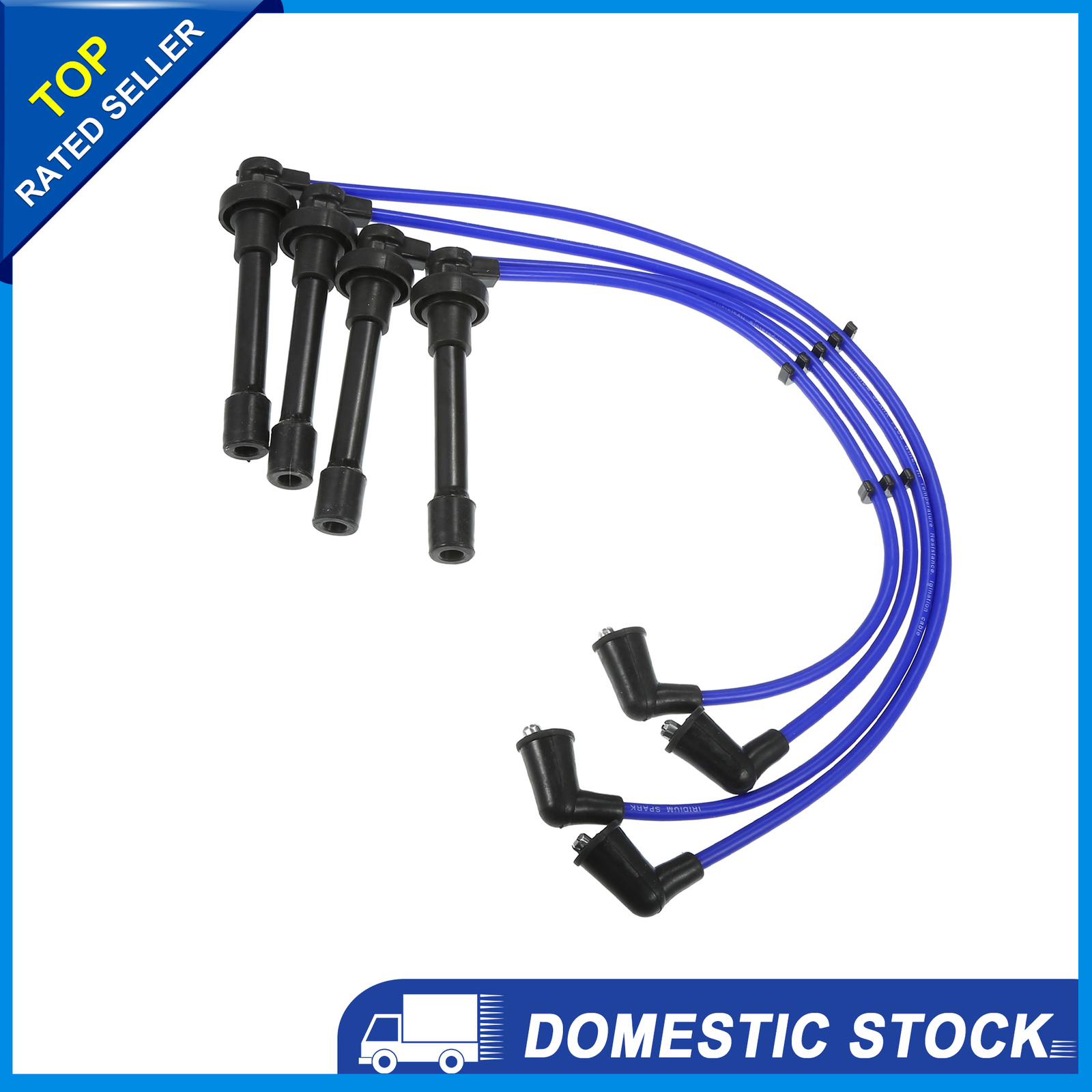 Pack of 4 Car 7mm Spark Plug Ignition Coil Wires fit for Honda Civic 1992-2000