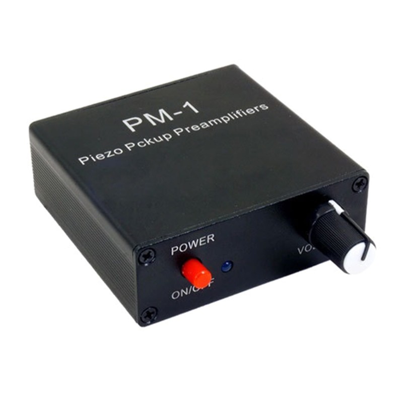 Piezo Pickup Preamplifier Adjustable Sound Amplifier Box for 6.35mm Input