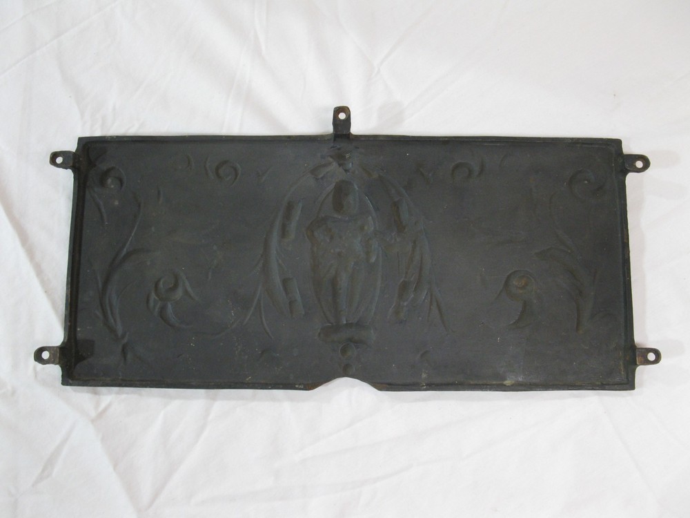 Cast Iron Fireback Panel Plaque Decorative 19 1/2" x 9"