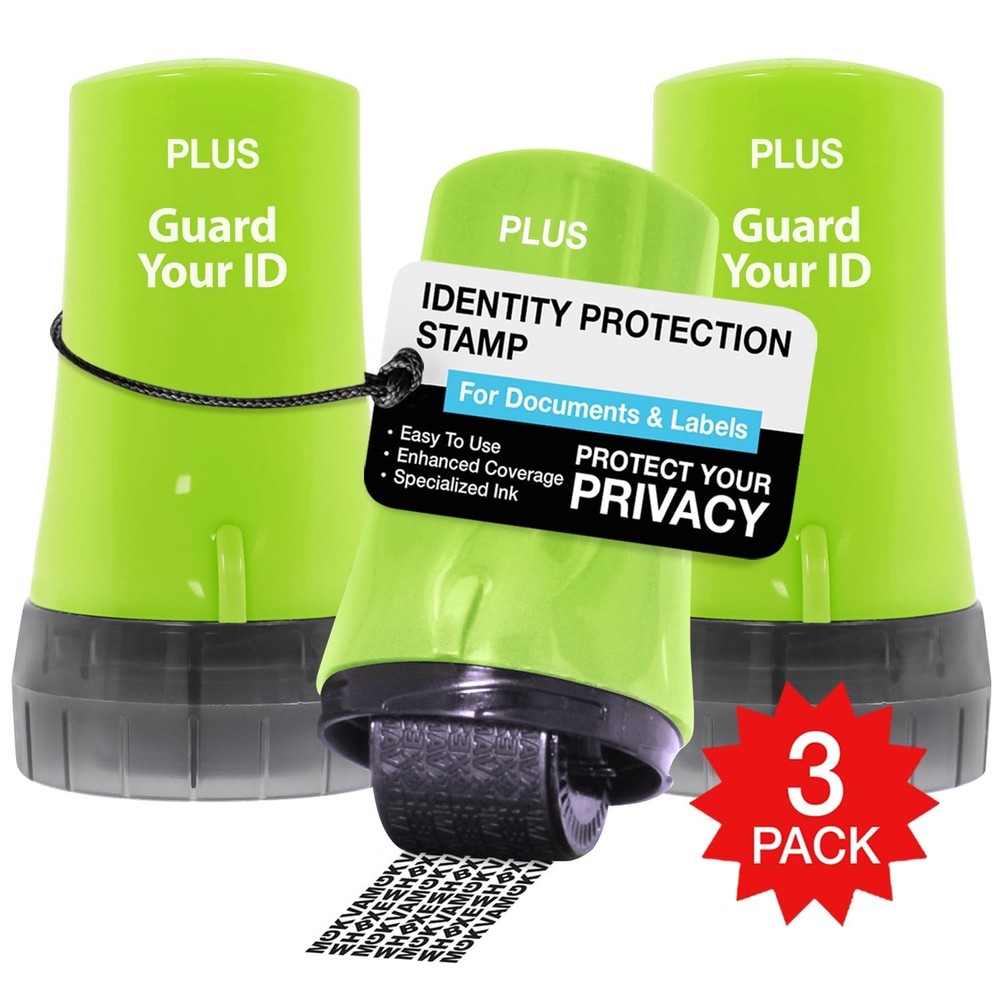 Identity Theft Protection Roller Set - Advanced 2.0 Stamping & Redacting, 3-Pack