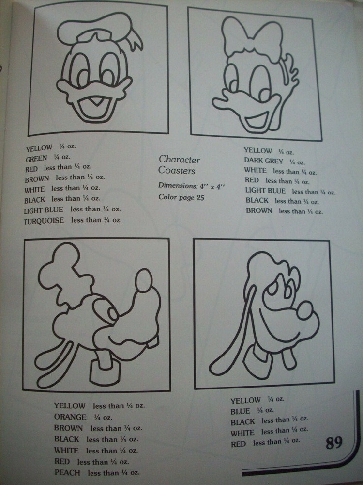 Walt Disney Mickey Mouse characters Needlepoint craft patterns