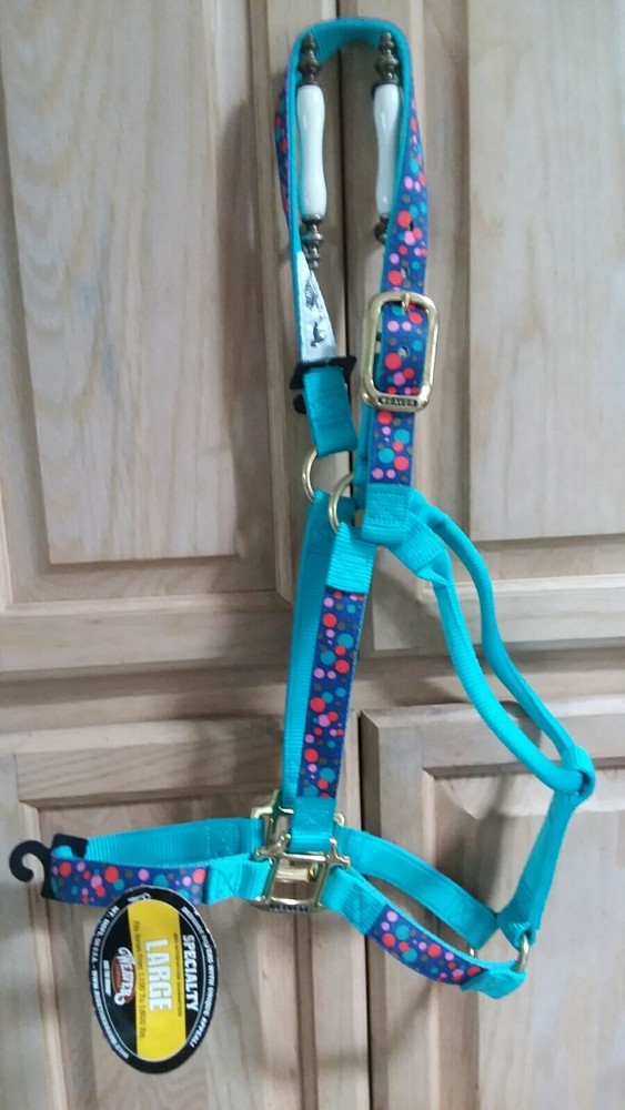 Weaver Bubbles Patterned Non Adj. Halter Turquoise Large Horse-Year Draft