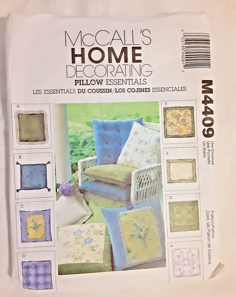 McCall's Pattern M4409 Pillow Essentials Sewing Craft Project 4409 (H)