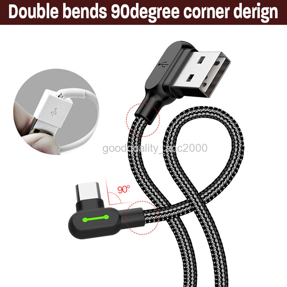 MCDODO 90 Degree Right Angle for iPhone Type C Micro Cable Fast Charge 0.5m - 3m