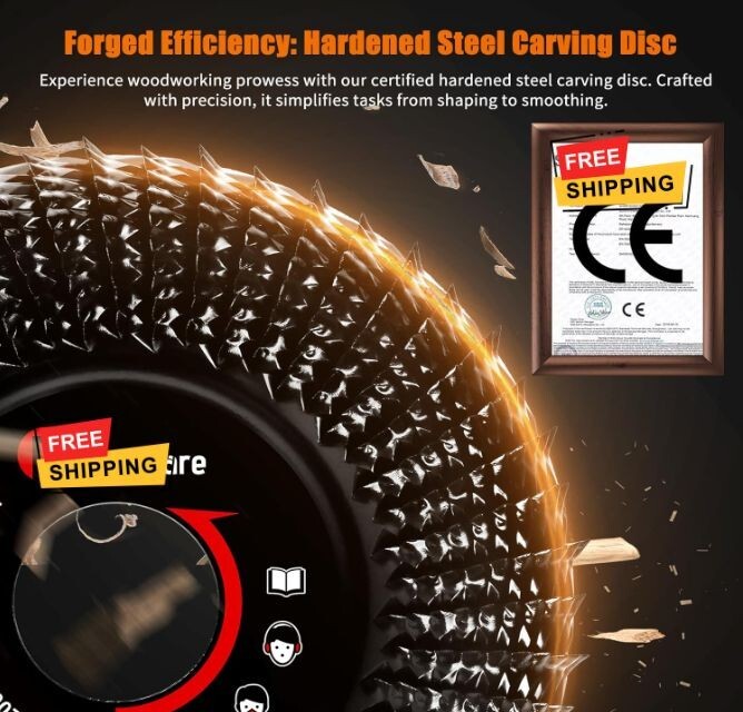 Juego de 13 Discos de Escultura en Madera: Para amoladora angular de 4 1/2", in