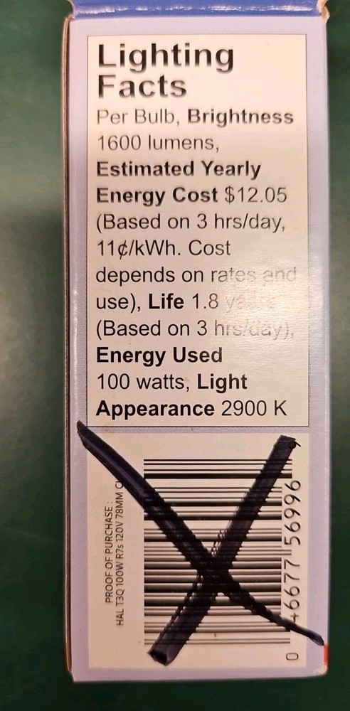 4 Philips T3 100W Work Light & Security Bulbs RSC Base - 2 packs 2 per Pack NEW