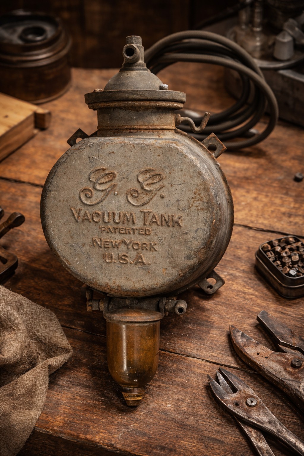 Vintage GE Vacuum Tank Patented Industrial Steampunk Decor New York USA