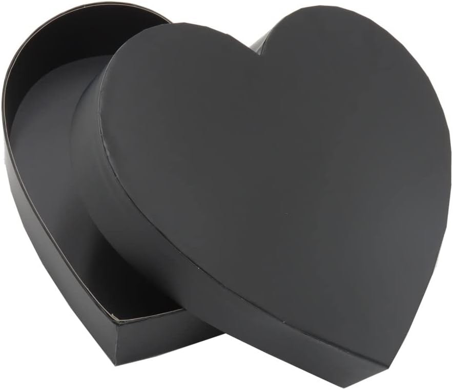 WENPACK Empty Heart Shaped Gift Box Strawberry Packaging (Black)