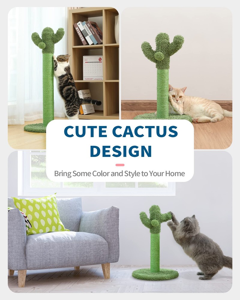 Made4Pets Cat Scratching Post Cactus Cat Scratcher Kitten Scratching Post with
