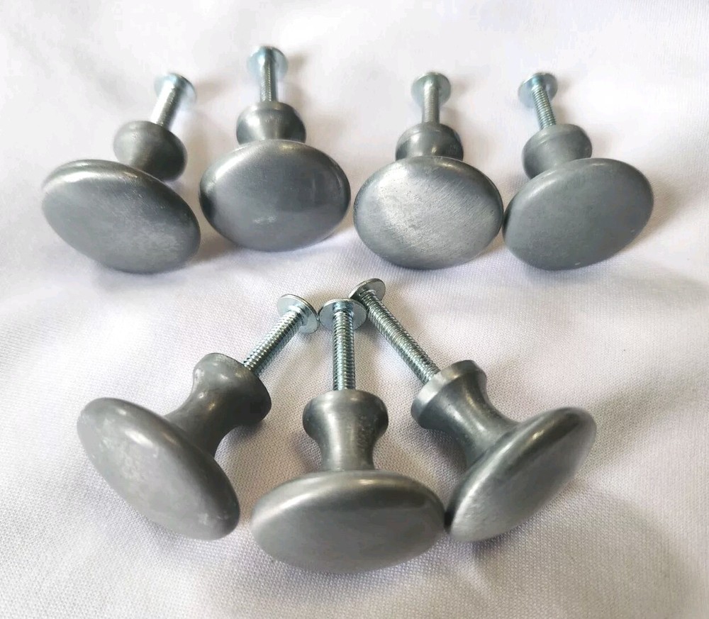 Nover Satin Chrome Solid Brass 25mm Button Knobs 5003715 Lot 7