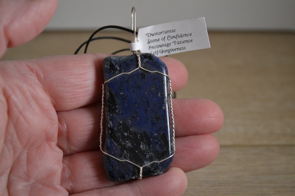 Dumortierite Wire Wrapped Pendant
