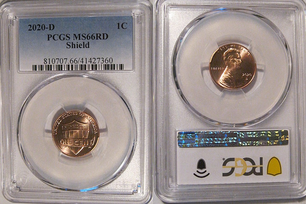 2020 D Lincoln SHIELD Cent 1c PCGS MS66RD