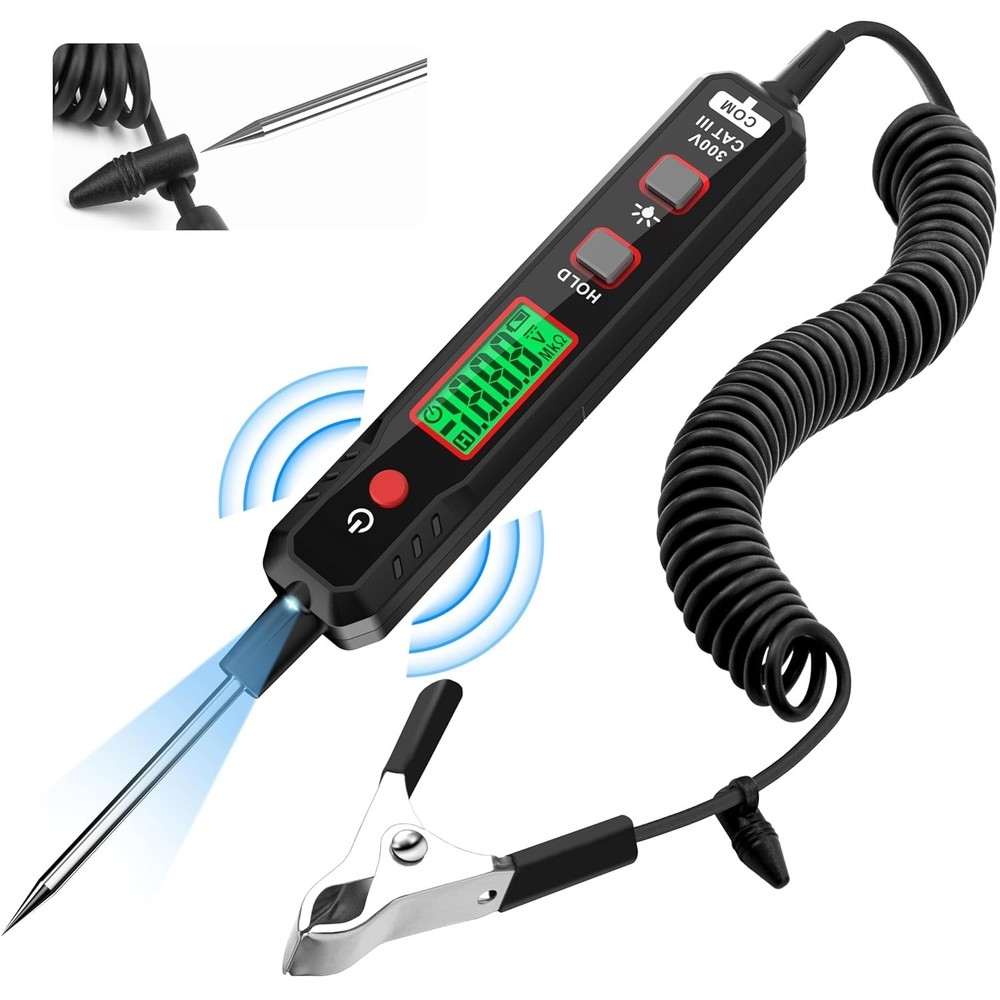 Smart Automotive Light with Buzzer and Sharp Probe for Voltage Testing