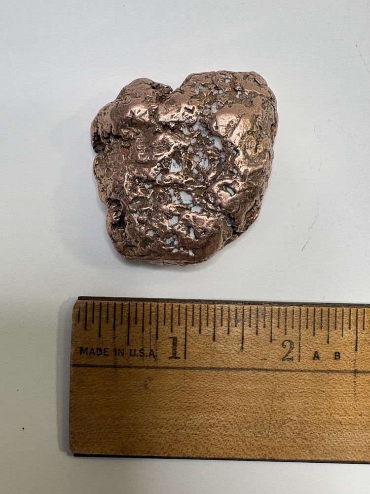 Pure Native Michigan Solid Copper Nugget Specimen Keweenaw Peninsula Mineral
