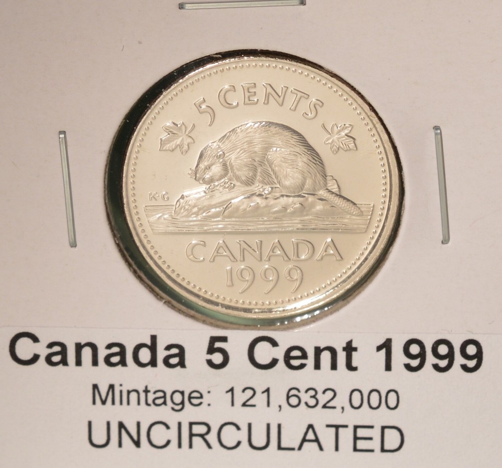 1999 Canada 5 Cent  - UNCIRCULATED from Mint Roll 🇨🇦