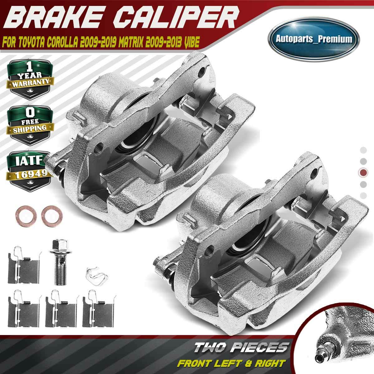 2x Brake Caliper for Toyota Corolla 2009-2019 Matrix 2009-2014 Vibe Front Side