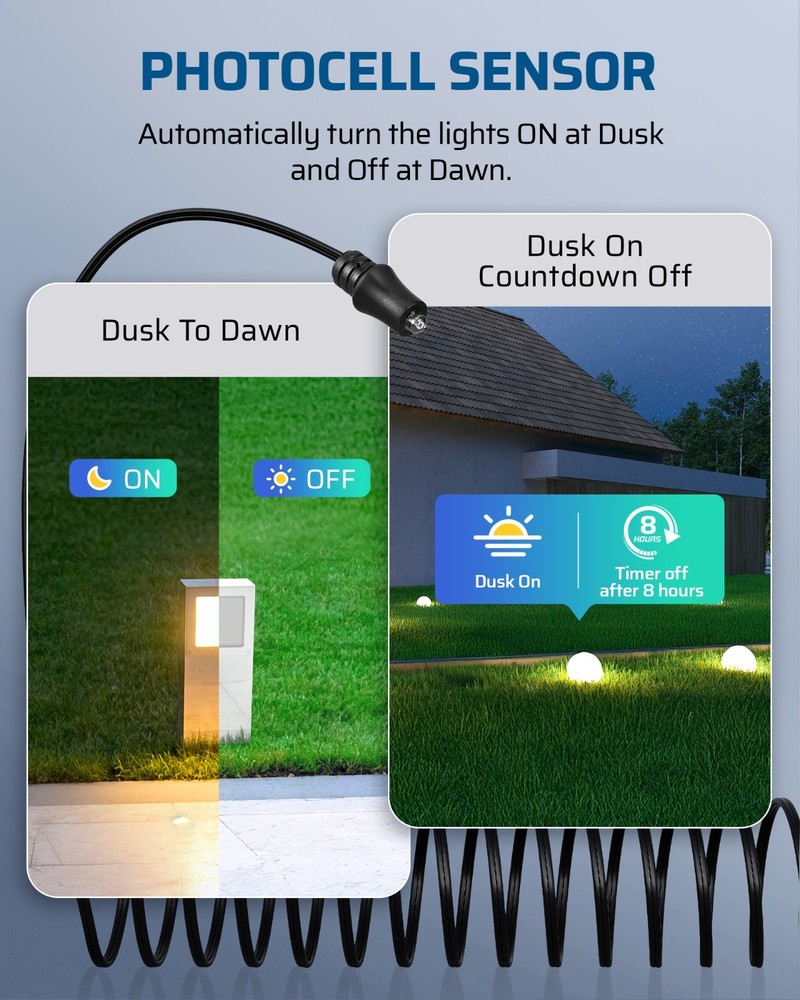 DEWENWILS 200W Low Voltage Landscape Lighting Transformer, 5 Lighting Modes