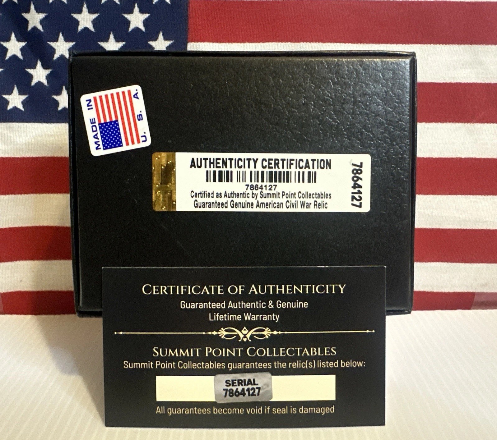 Dropped Civil War Bullet from Gettysburg in Matted COLOR Display Case with COA