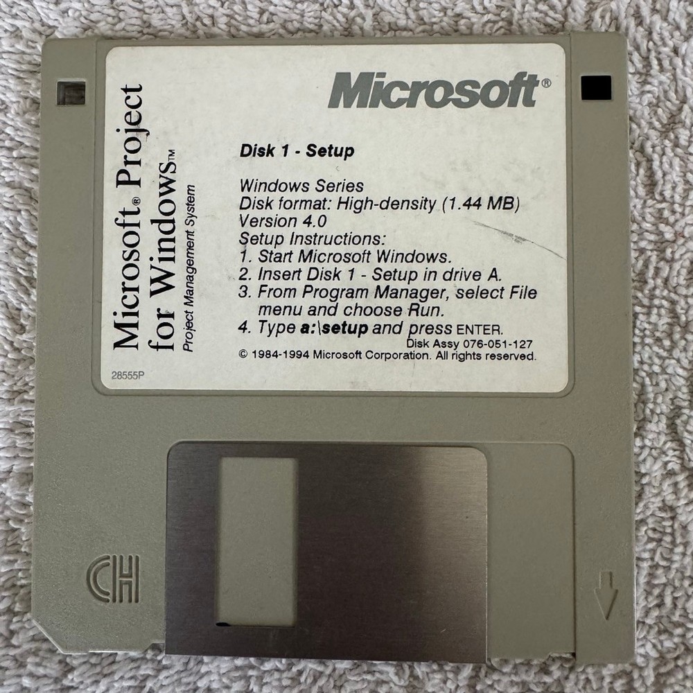 Microsoft Project for Windows 3.1 3.5” Floppy Disk Set Disks 1-6 Untested