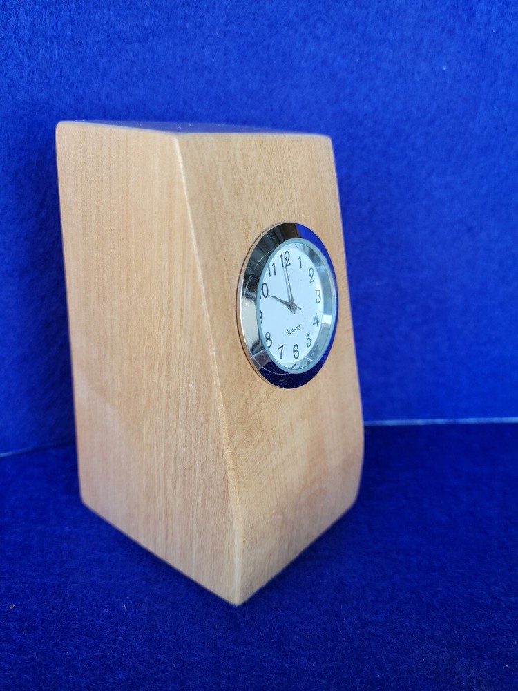 Handcrafted Big Leaf Maple Wood Desk Clock, 4 Styles