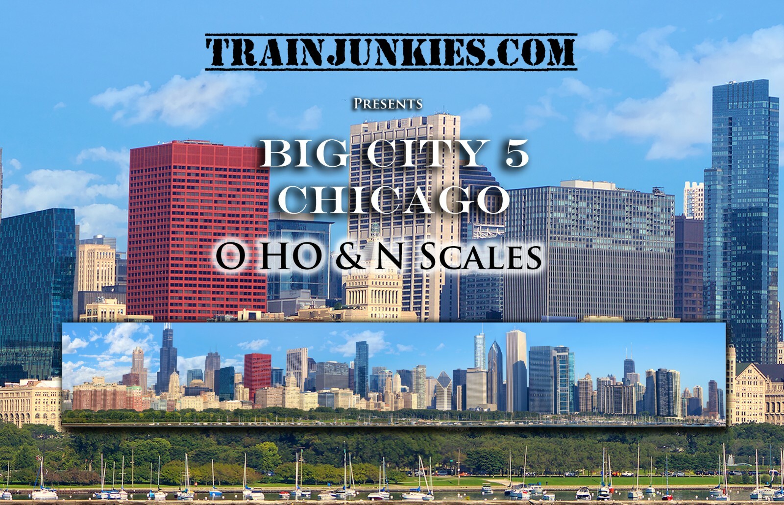 TrainJunkies Big City 5 Model Railroad Backdrop