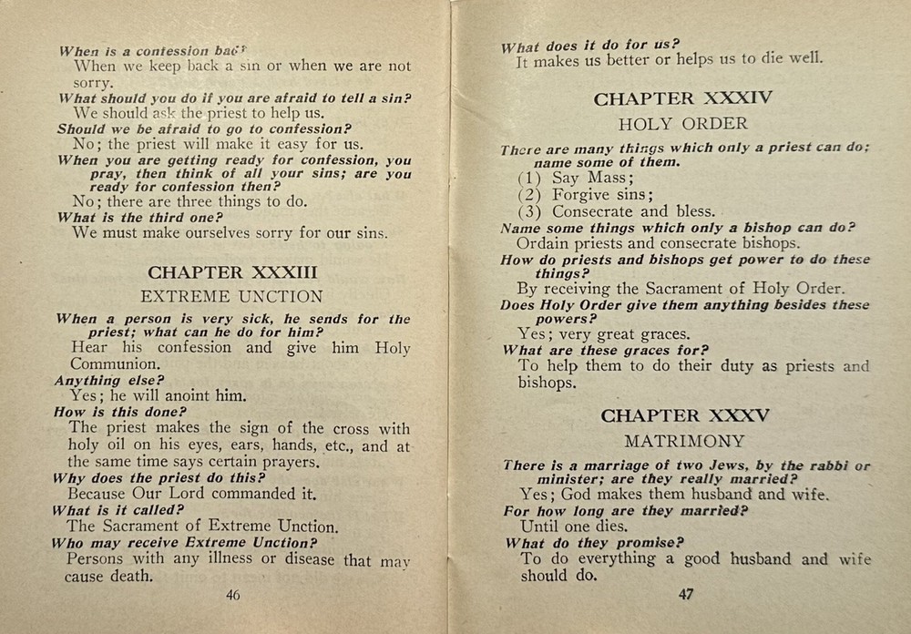 Junior Catechism No. 2, Vintage 1927 Holy Devotional Booklet.