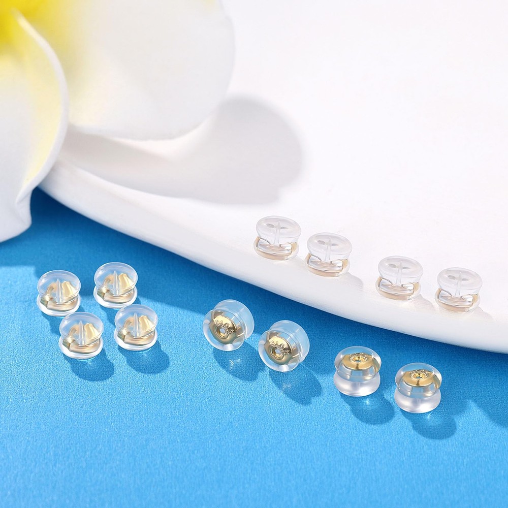 Moconar Earring Backs,14k Gold Silicone Earring Backs for Studs/droopy Ears,lock