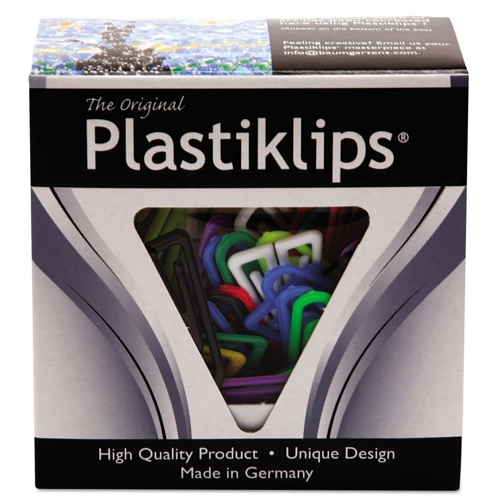 Baumgartens LP0600 Plastiklips Paper Clips, Large, Assorted