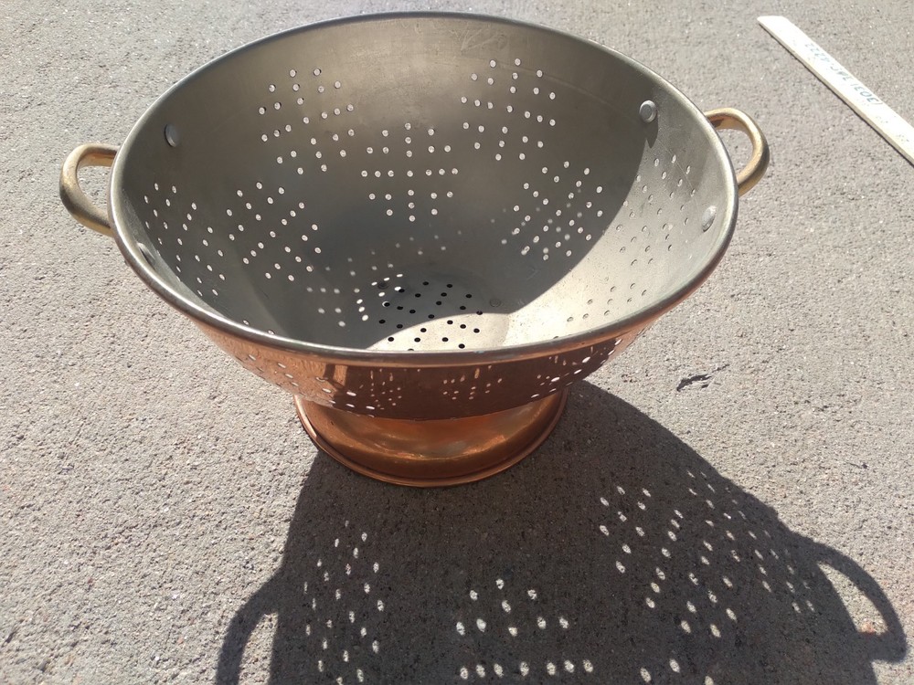 Vintage Copper Cookware Strainer Colander Handles