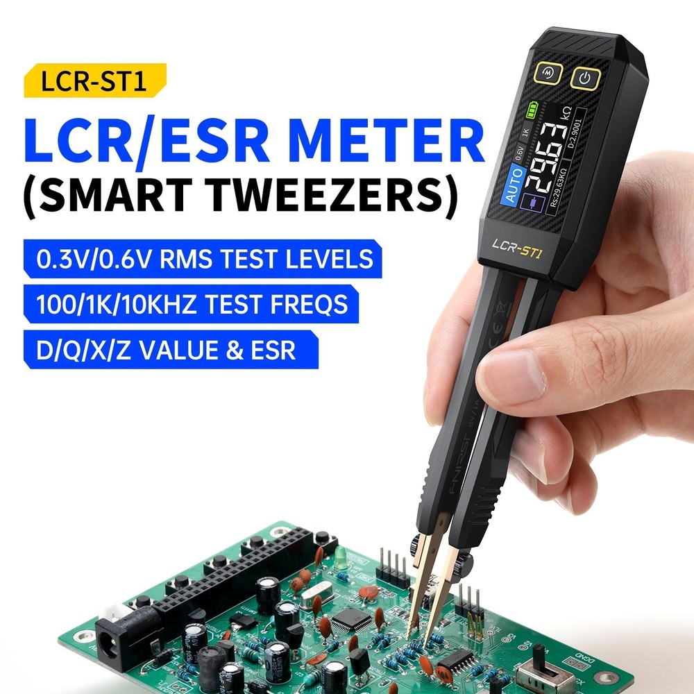 Mini LCR Meter Tweezer 10KHz Smart Tester with Auto Component Recognition