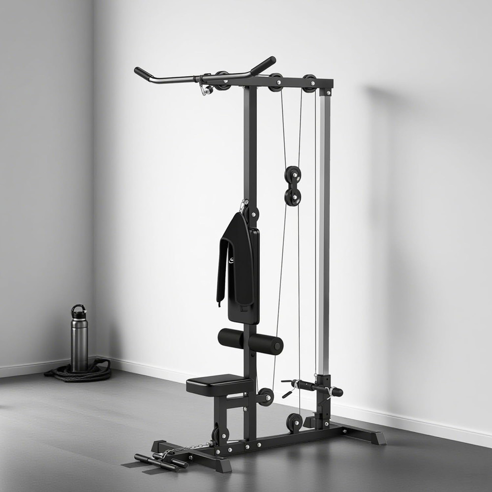 LAT Machine with High & Low Pulley Stations, Cable Row Machine with Adjustable S