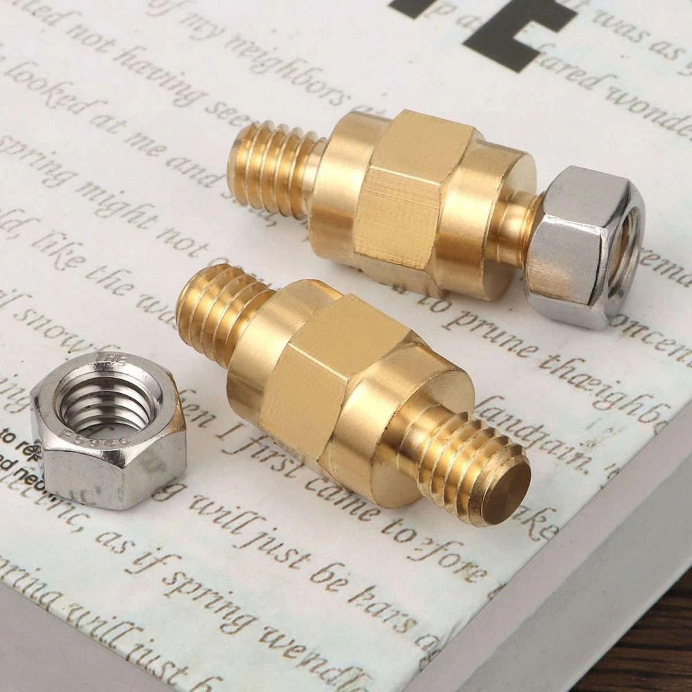 2pcs 3/8"-16 Male Thread Side Post Brass Stud For 3/8" Nut Inner Diameter