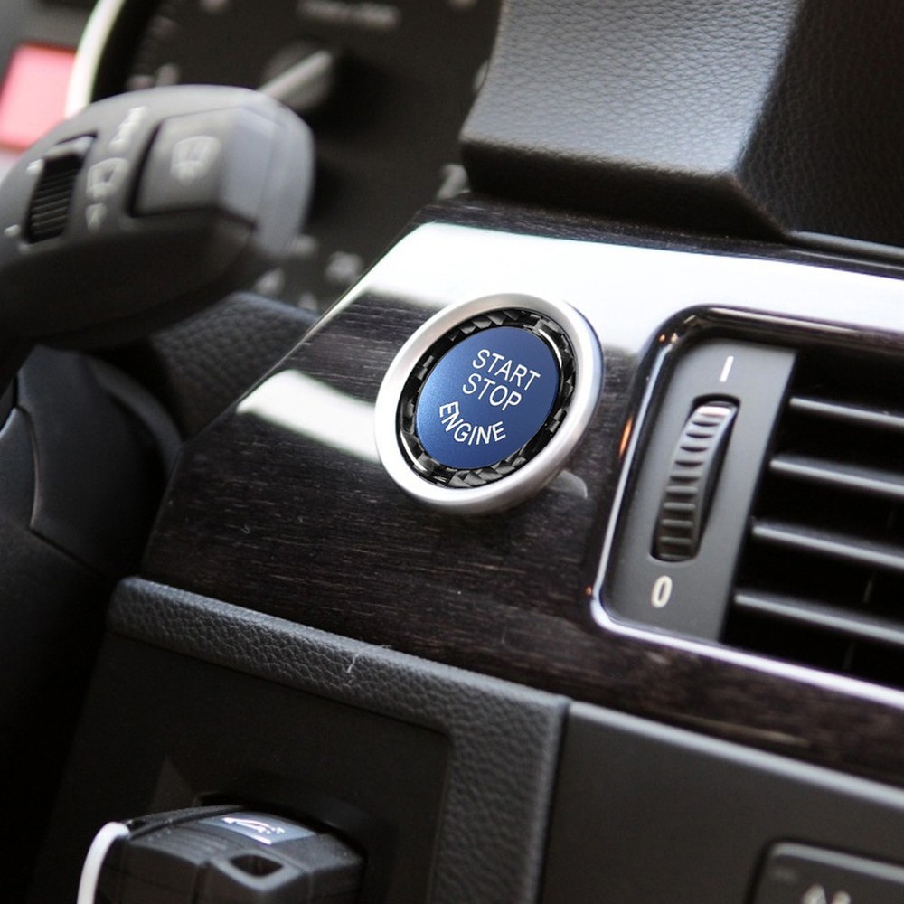 Blue Engine Start Stop Ignition Switch Button For BMW 3 Series E90 2009-2012