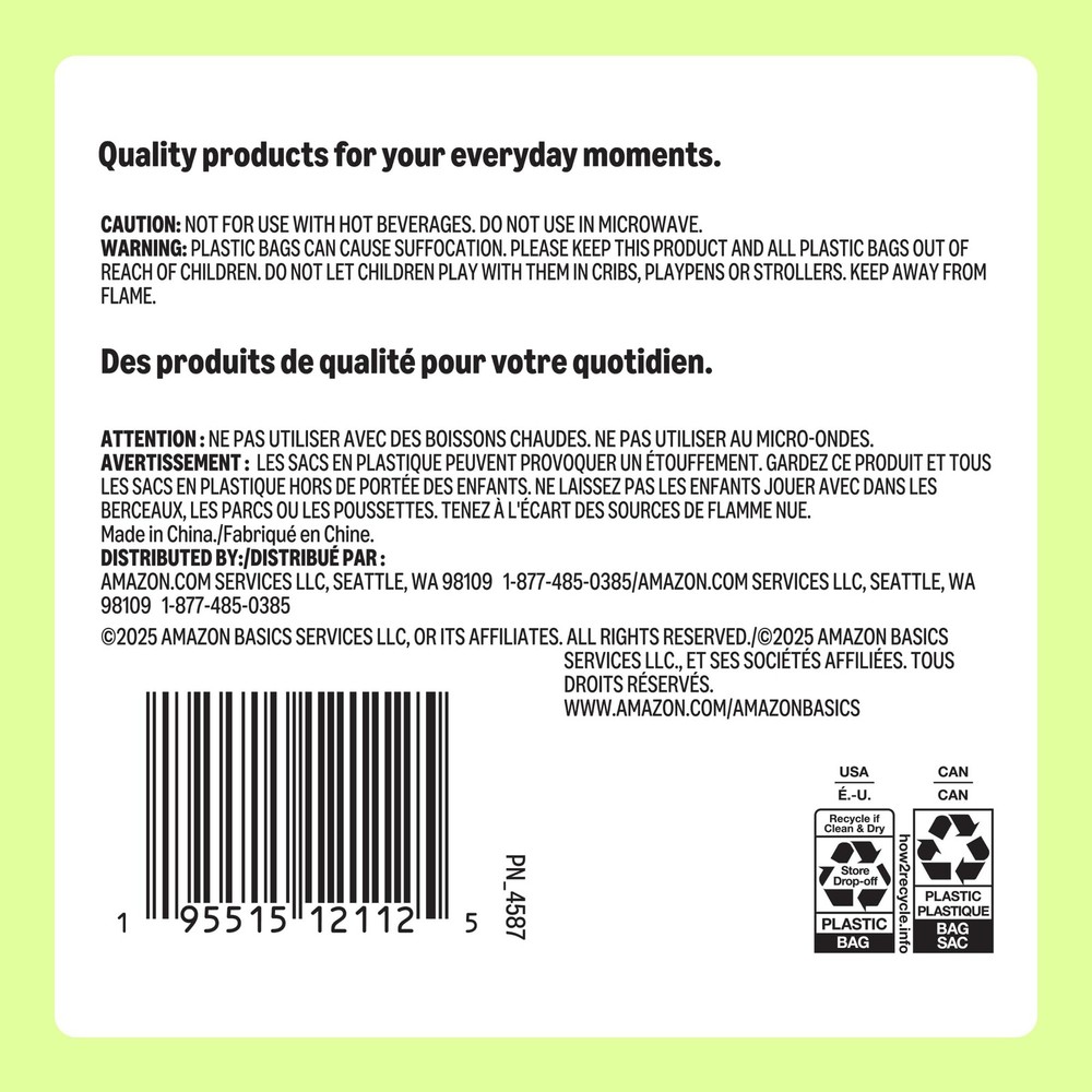Amazon Basics Mini Disposable Clear Plastic Cups, 3oz, 3oz 100 Count,