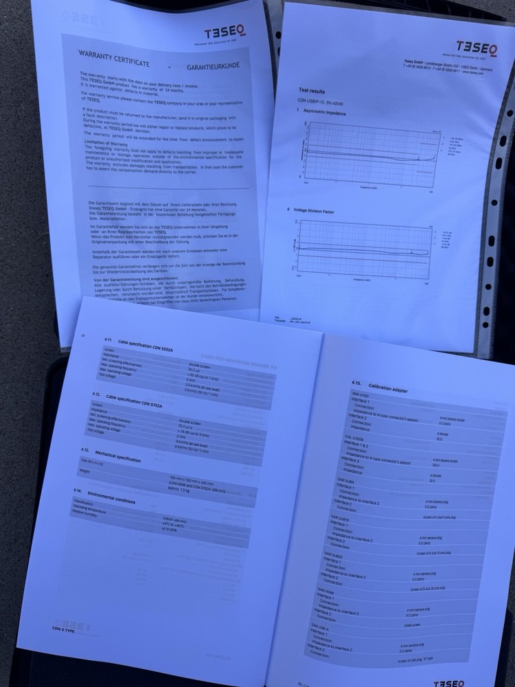 TESEQ CDN USB/p-10 Coupling Decoupling Network EMC Test Unit + Case Cal Adapter