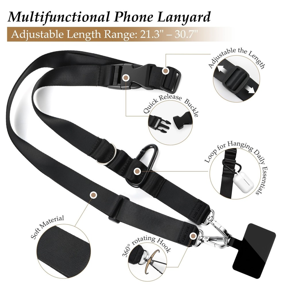 Multifunctional Phone Lanyard Black