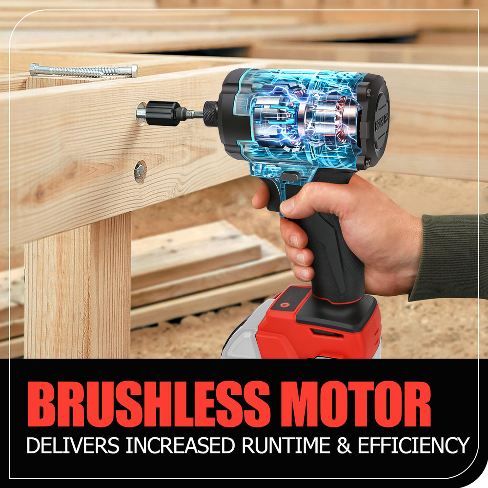 Cordless 1/4" Compact Impact Driver Compatible Milwaukee M18 Battery Bare Tool