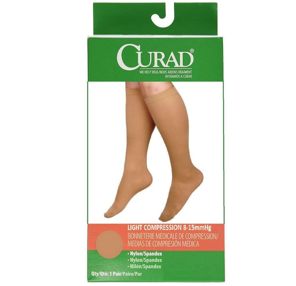 CURAD Knee-High Closed Toe 8-15mmHg Black Medium