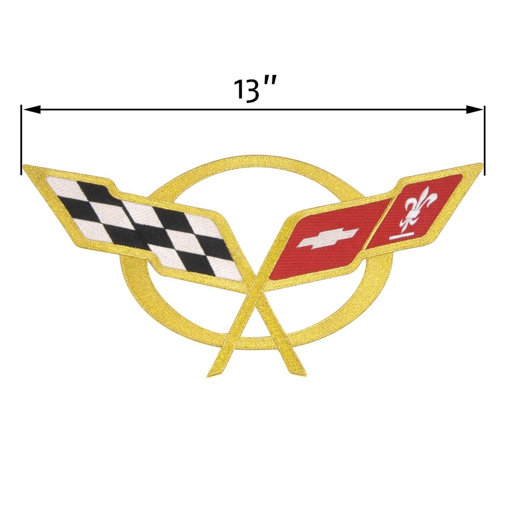 Corvette C5 1997-2004 Applique Embroidered Patch Yellow 13"