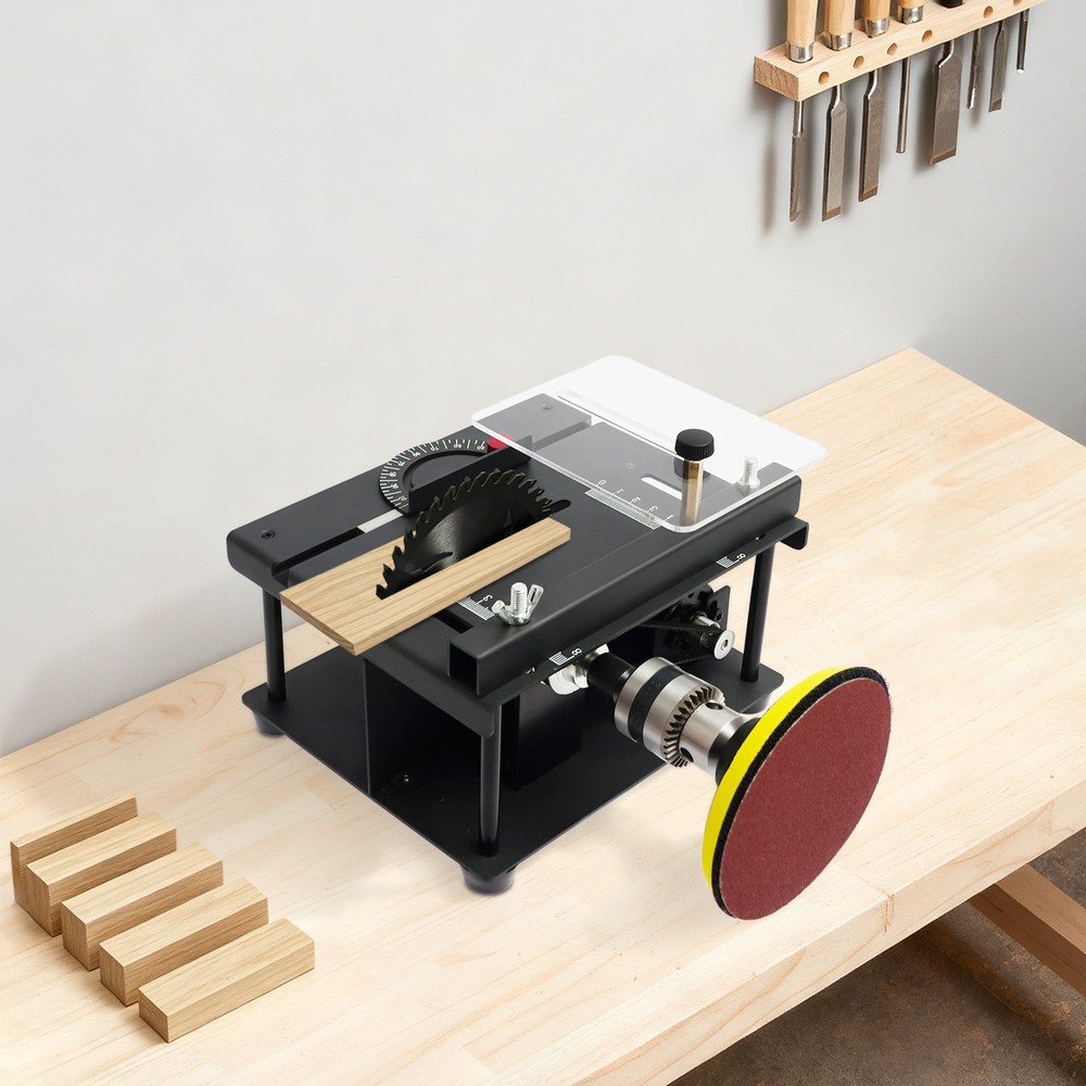 Table Saw with Sandpapers, Multi-functional Desktop Table Saw, Mini Table Saw