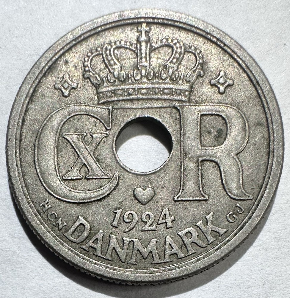 1924 Denmark 25 Ore, XF