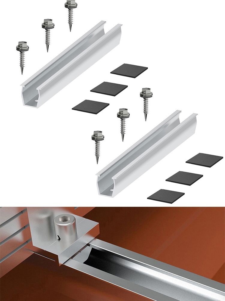 Rails Solar Panel Racking Solar Panel Bracket Trapezoidal Rail Aluminum Alloy