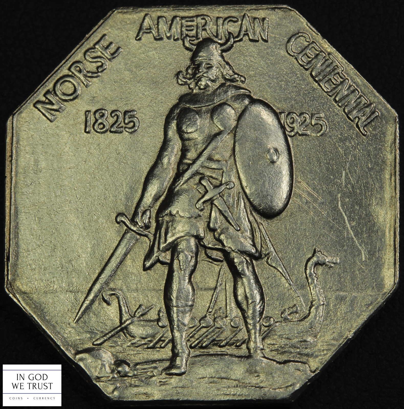 1925 Thick Norse American Centennial Silver Medal