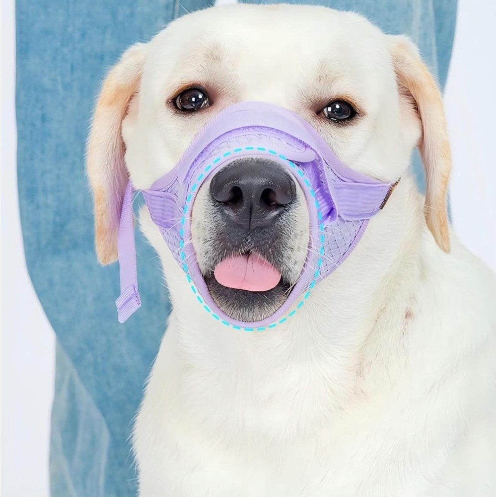Soft Dog Muzzle – Adjustable Breathable Mesh Muzzle Small Medium & Large Dogs