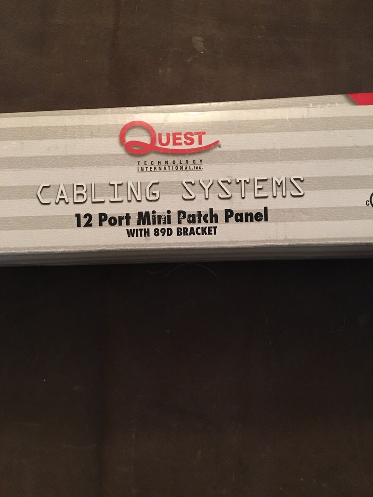 Quest Cabling System 12 port Mini Patch Panel w/89D Bracket Cat 5e