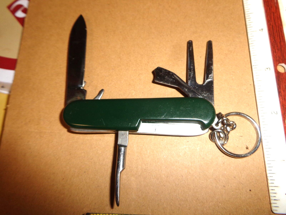 NICE TOTES MULTI PURPOSE BLADE STAINLESS POCKET FOLDING GOLFERS TOOL KNIFE
