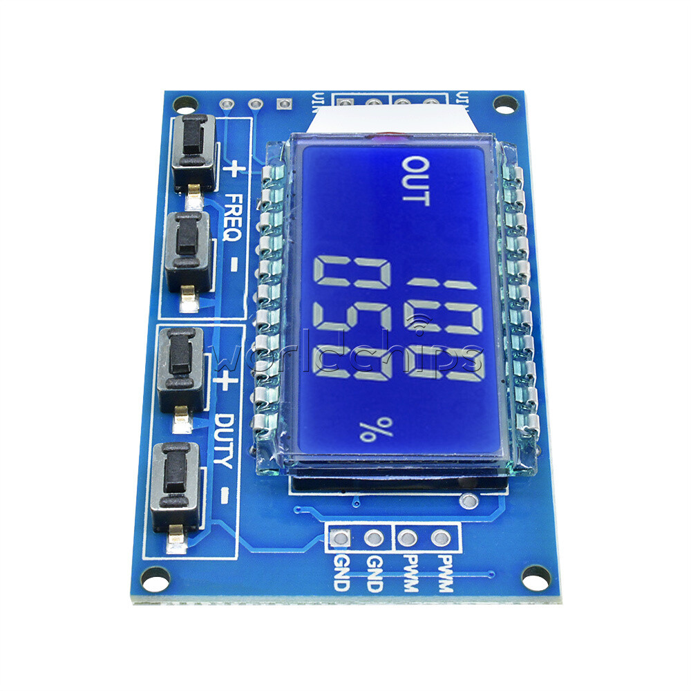 PWM Pulse Frequency Duty Cycle Adjustable Module Signal Generator LCD Display