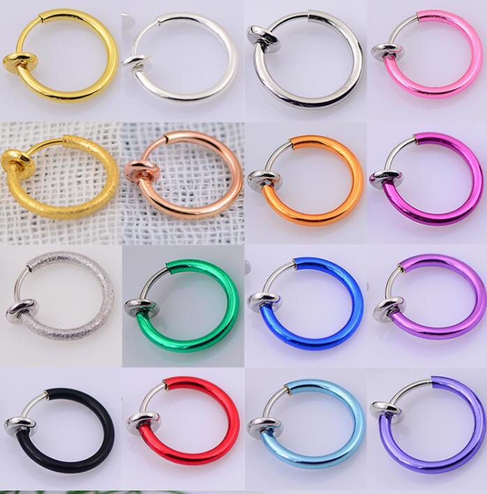 Clip-On Spring Action Non-Piercing Fake Septum Lip Cartilage Nose Tragus Ring